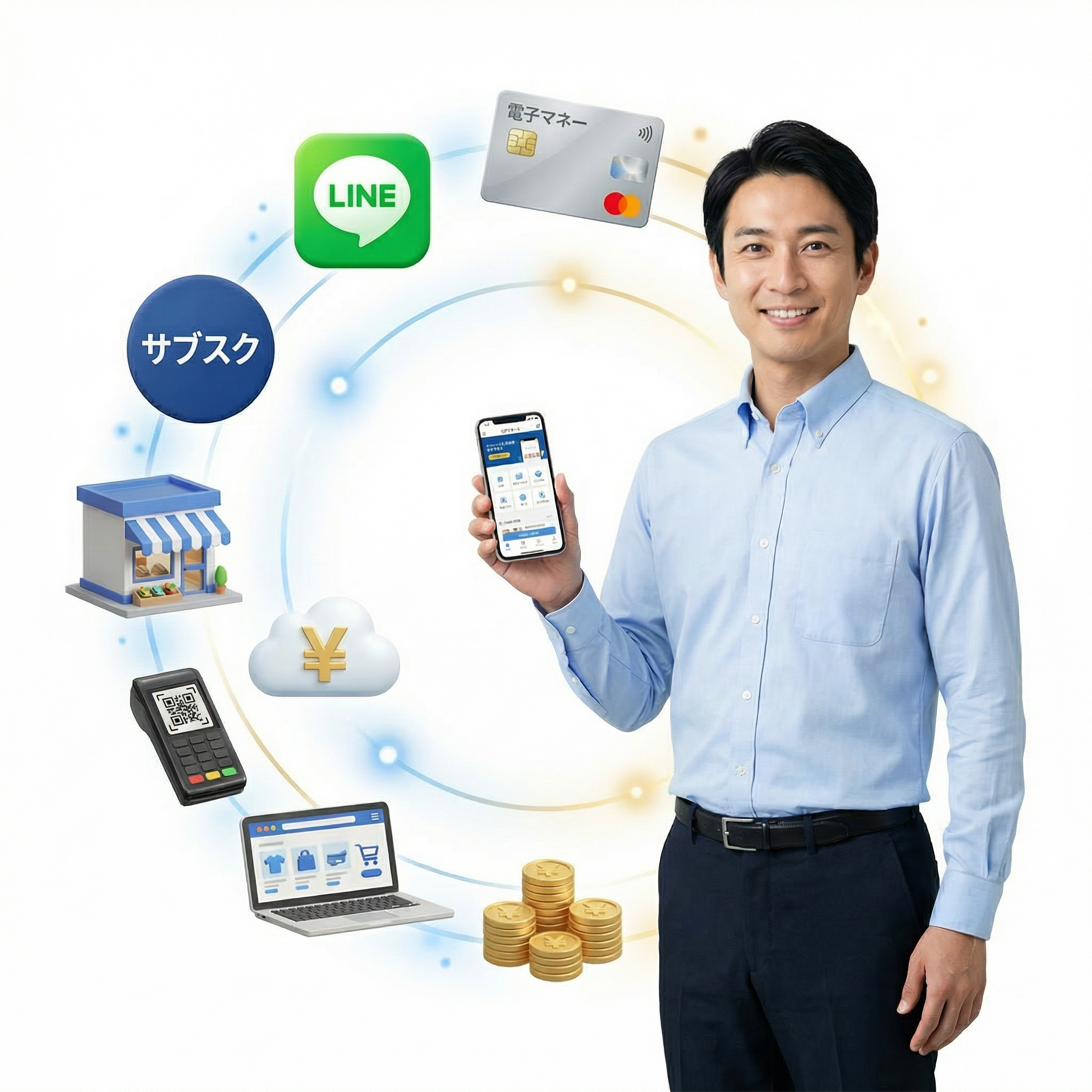 LINE会員証とPOS連携のイメージ